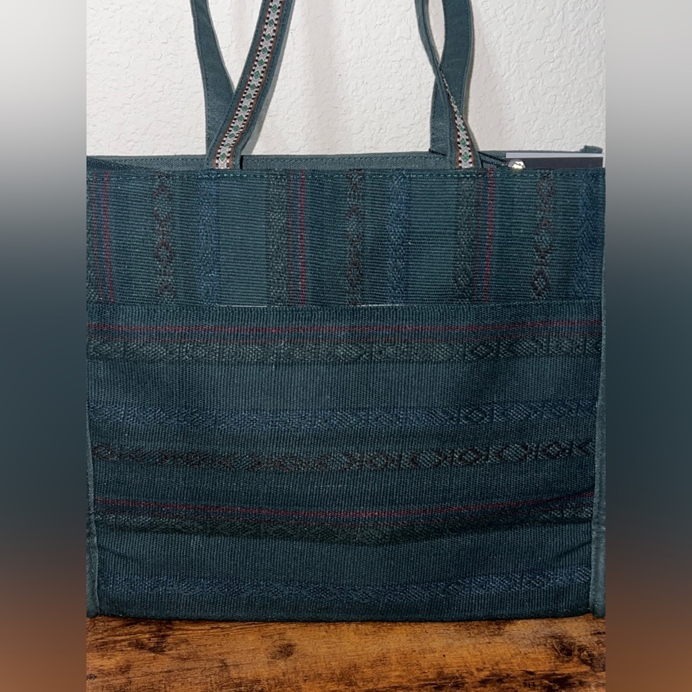 America & Beyond Beaded Evergreen Monstera Mini Tote - Picture 5 of 13